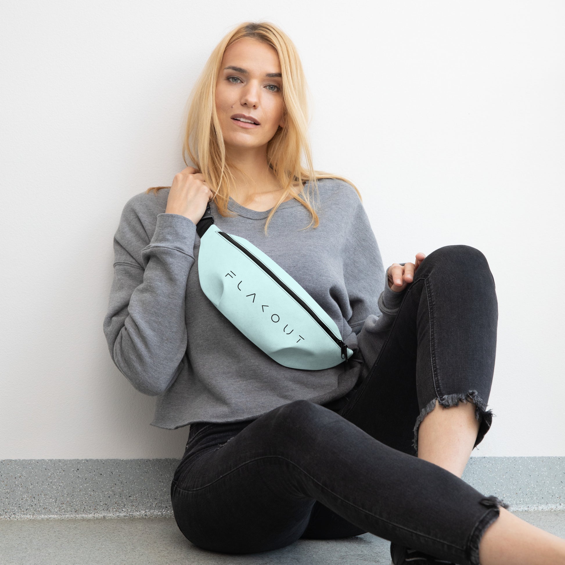 Unisex Water-resistant Fanny Pack - Light Blue - FLAKOUT