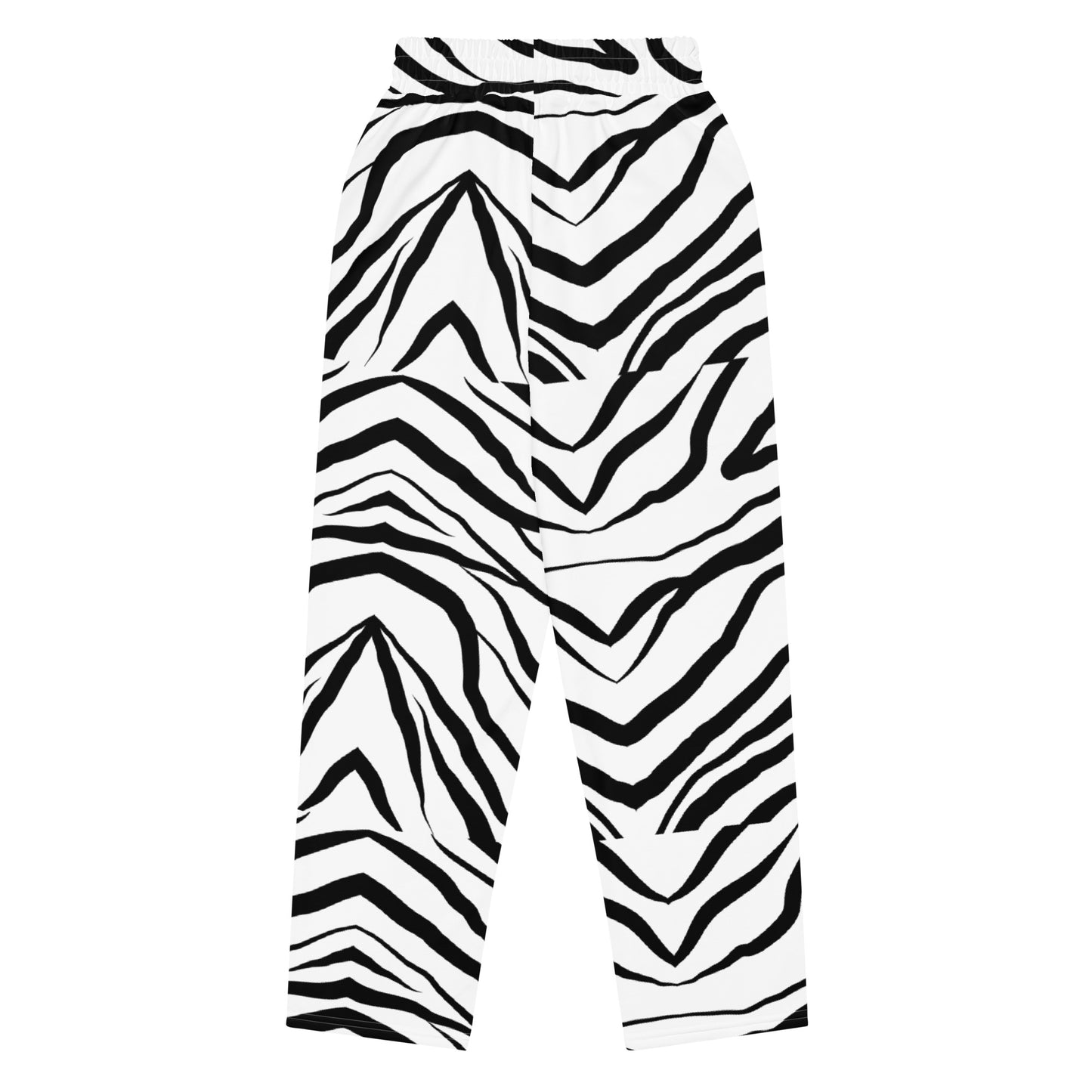 Striped Zebra Vibrance Unisex Wide-leg Recycled Joggers - FLAKOUT