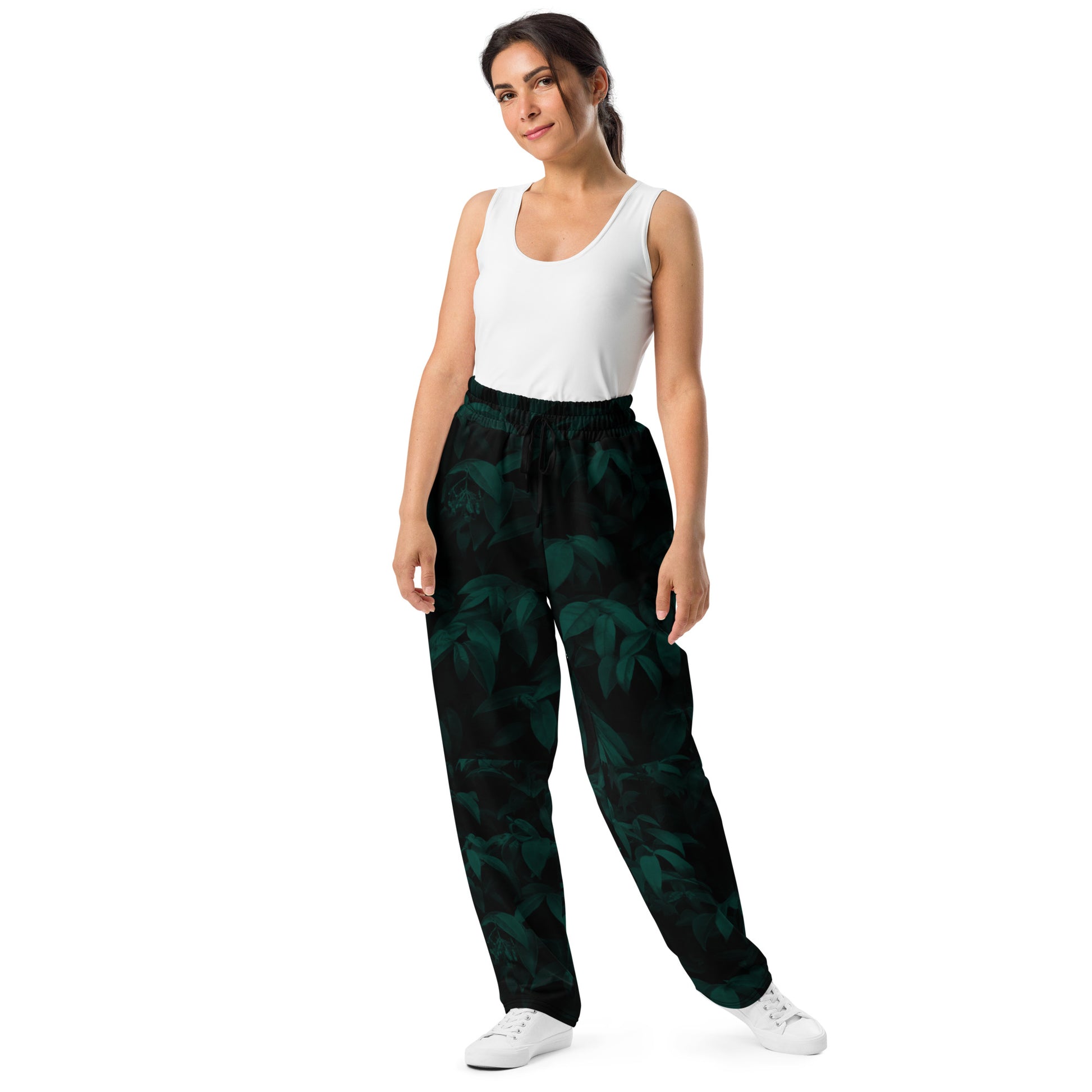 Leafy Oasis Women's Wide-leg Recycled Joggers - FLAKOUT