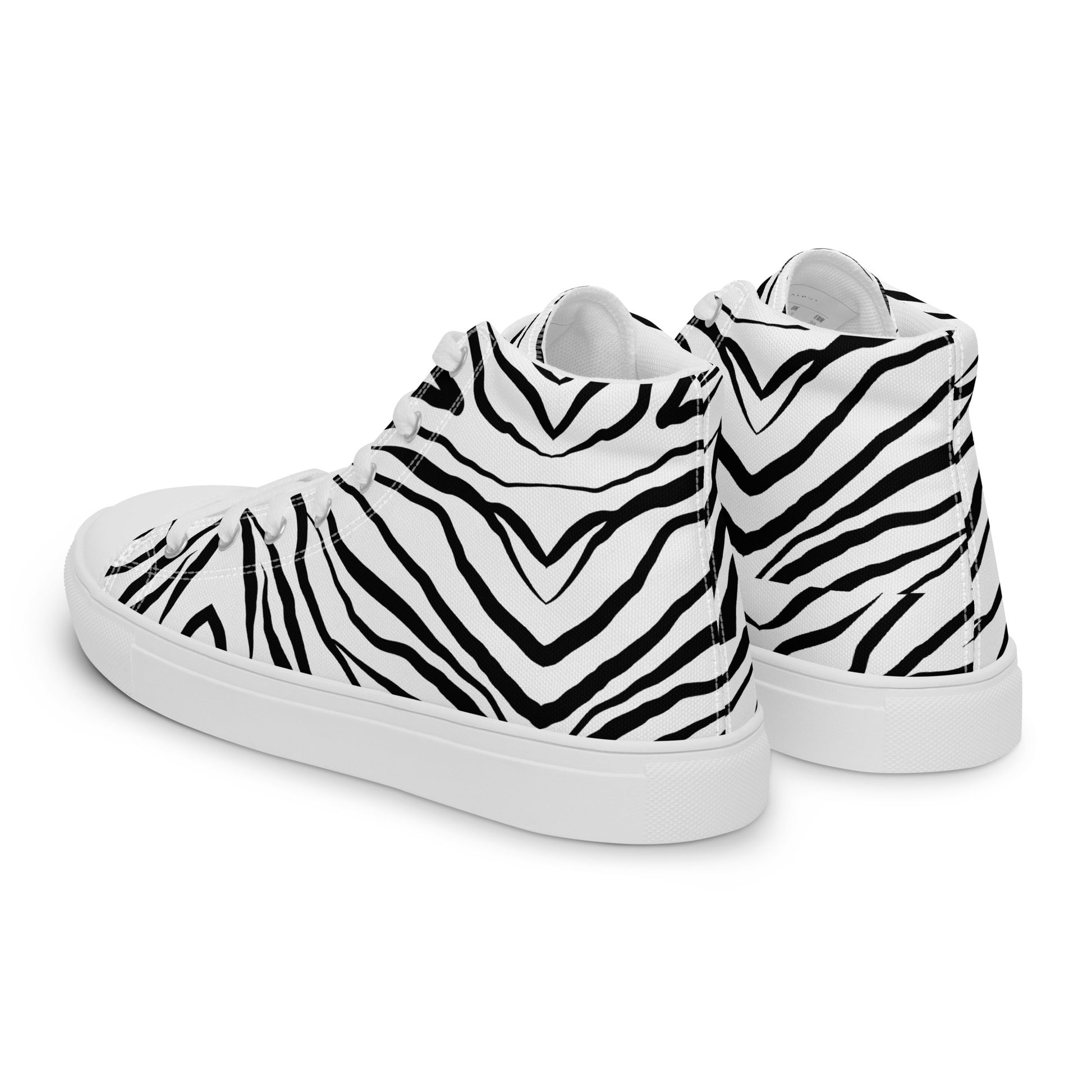 Striped Zebra Vibrance Men’s High Top Canvas Shoes - FLAKOUT