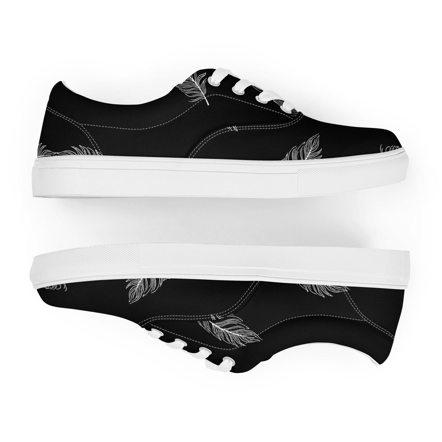 Ethereal Plumes Men’s Lace-up Canvas Shoes - FLAKOUT