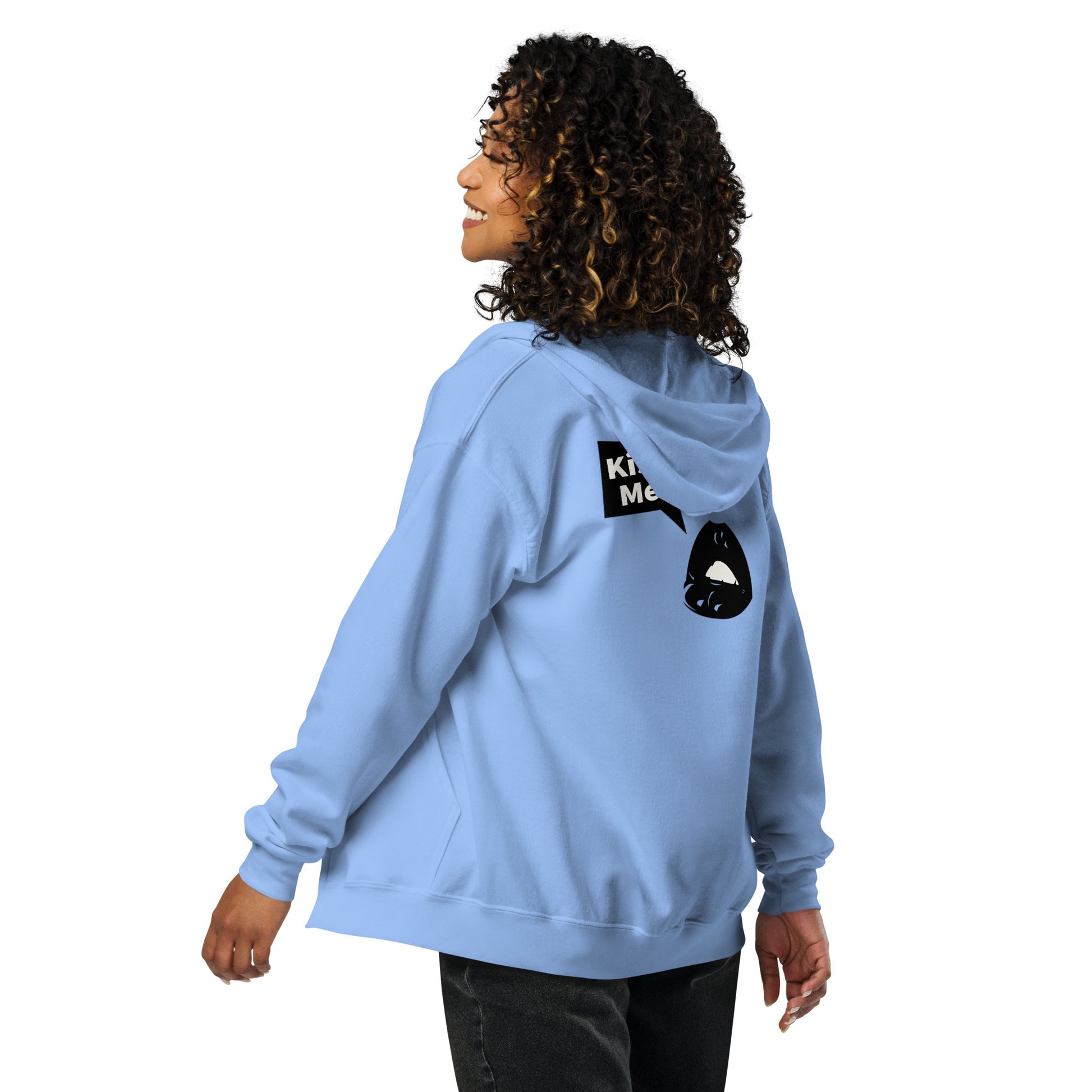 Sweet Talker Kiss Me Heavy Harmony Fusion Zip Hoodie - Carolina Blue - FLAKOUT