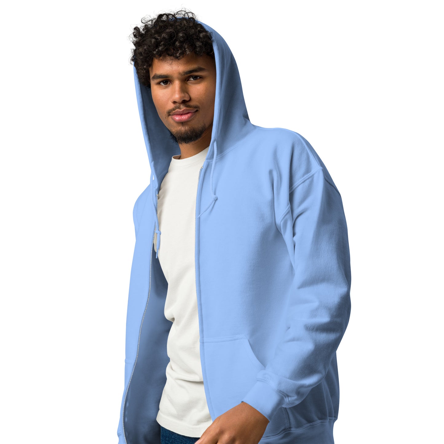 Nebuluxe Brilliance Heavy Harmony Fusion Zip Hoodie - Carolina Blue - FLAKOUT