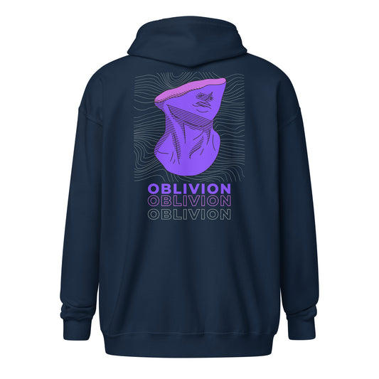 Violet Veil Of Oblivion Heavy Harmony Fusion Zip Hoodie - Navy - FLAKOUT