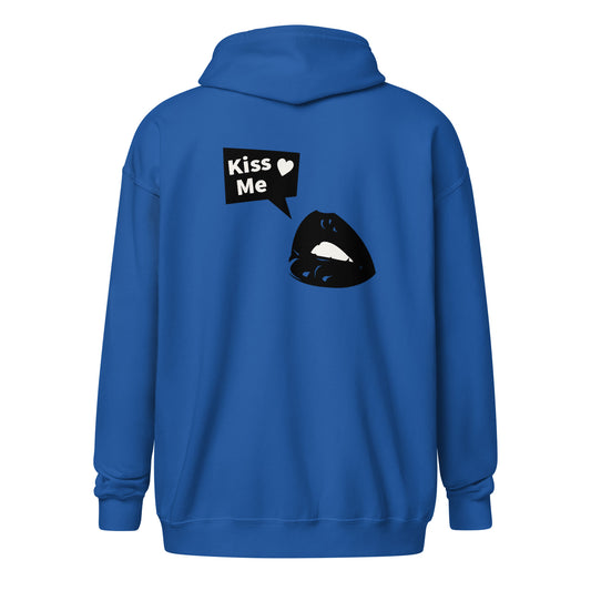 Sweet Talker Kiss Me Heavy Harmony Fusion Zip Hoodie - Royal - FLAKOUT