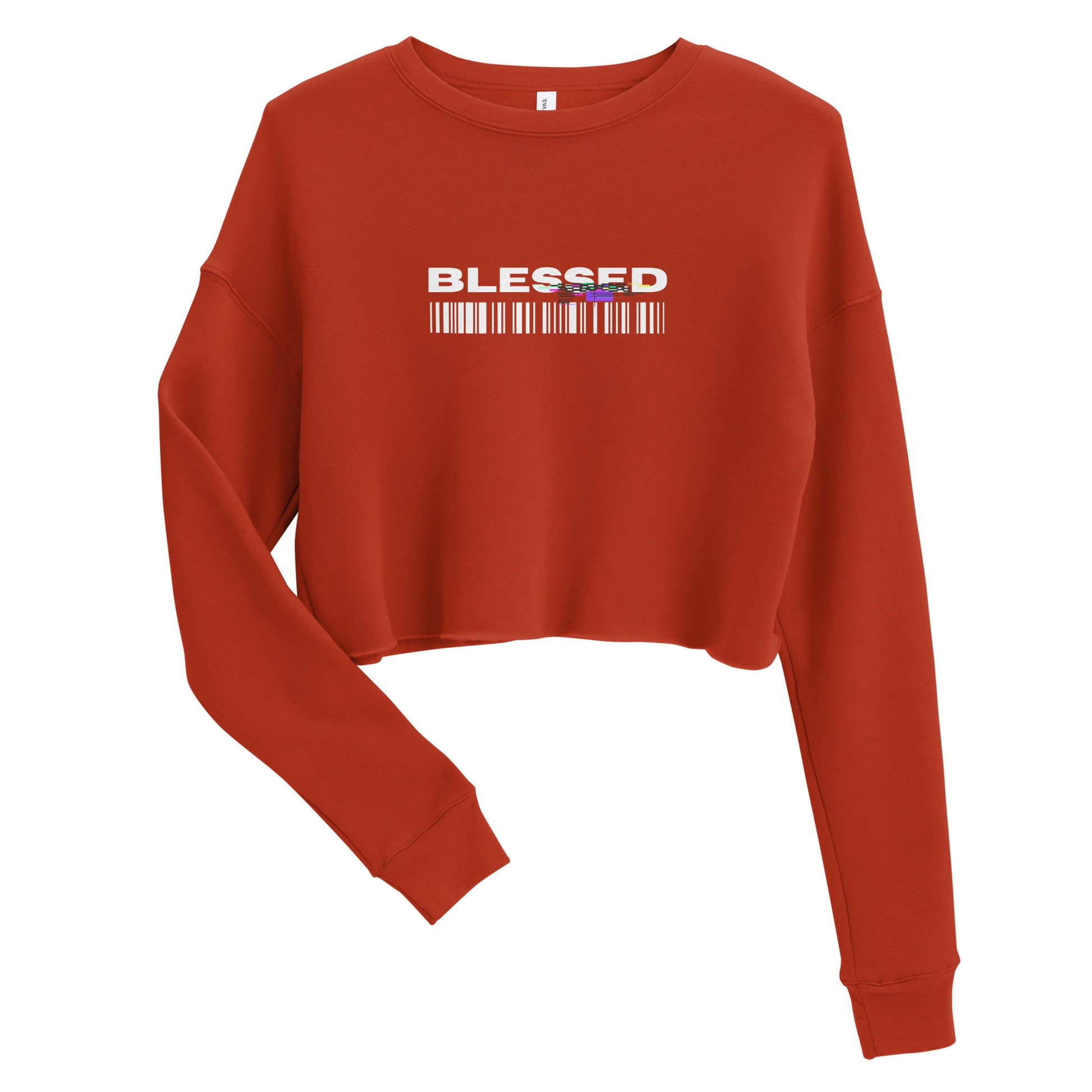 Divine Grace Blessed Women's Crop Sweatshirt - Brick - FLAKOUT