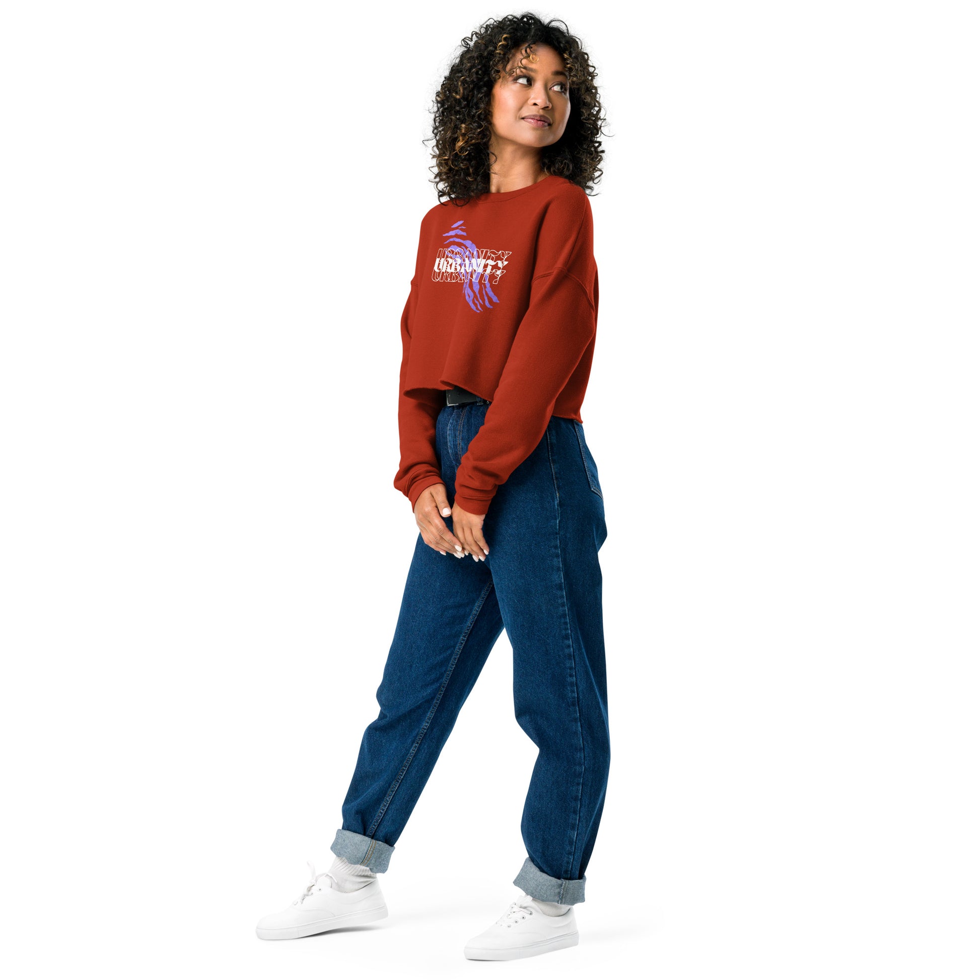 Streetwise Urbanity Women's Crop Sweatshirt - Brick - FLAKOUT