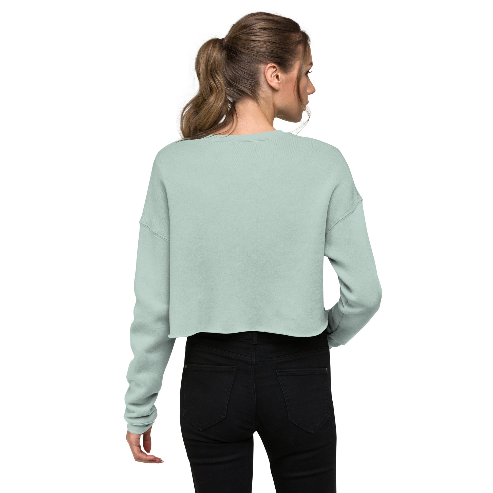 Nebuluxe Brilliance Women's Crop Sweatshirt - Dusty Blue - FLAKOUT