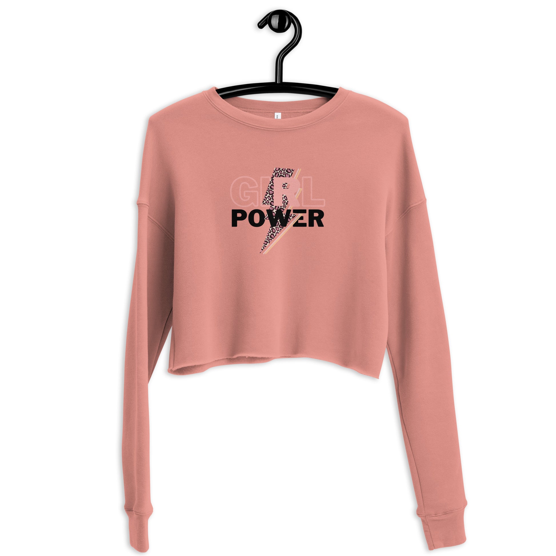 Queenly Girl Power Rebellion Women's Crop Sweatshirt - Mauve - FLAKOUT