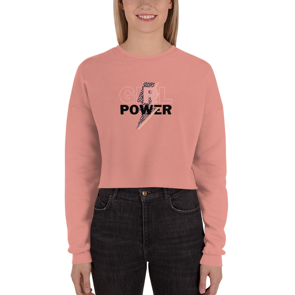 Queenly Girl Power Rebellion Women's Crop Sweatshirt - Mauve - FLAKOUT