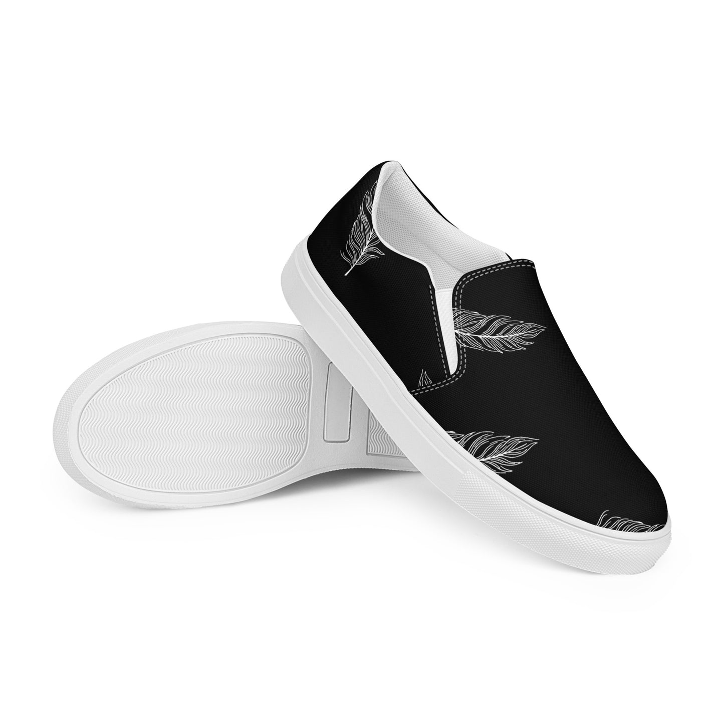 Ethereal Plumes Women’s Slip-On Canvas Shoes - FLAKOUT