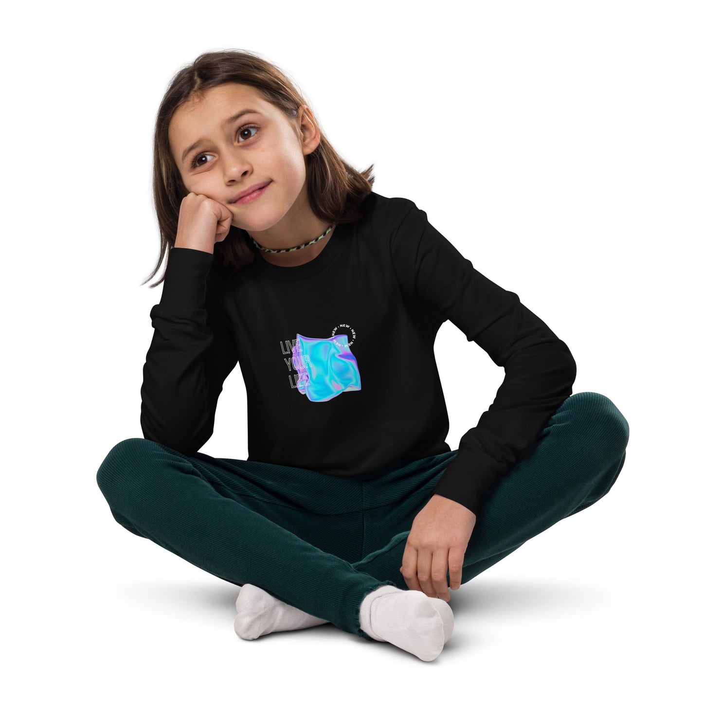 Vivid Existence Live Your Life Kid's Long Sleeve Shirt - FLAKOUT